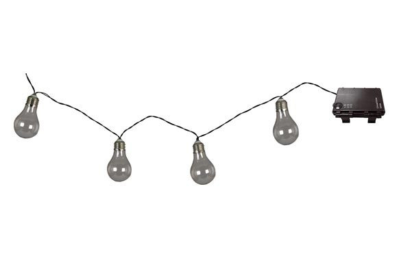 GUIRNALDA 10 LUCES BLANCAS LED A PILAS Ø5X8.5 CM 4.2 M