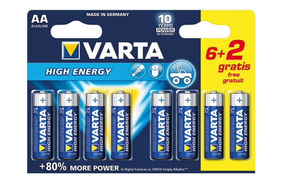 PILA ALCALINA HIGH ENERGY 6+2 AA
