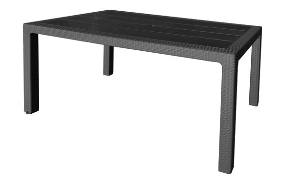 MESA RESINA RATAN 150X90 CM ELEGANCE NEGRO