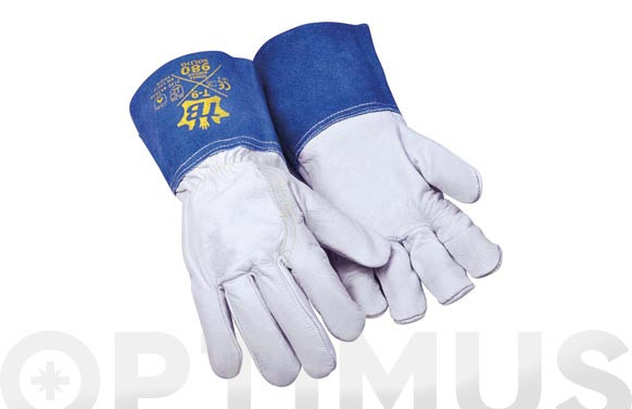 GUANTE SOLDADOR PIEL CABRA HILO KEVLAR T-9