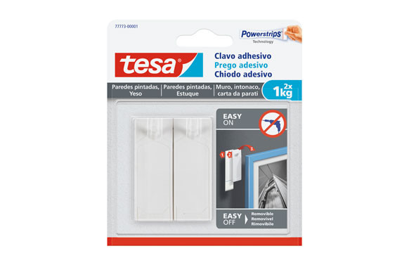 CLAVO ADHESIVO SMS REMOVIBLE PARED PINTADA 1,0 KG BLISTER 2 CLAVOS 3 TIRAS