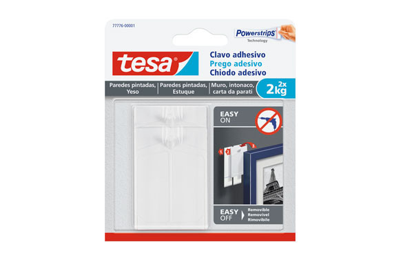 CLAVO ADHESIVO SMS REMOVIBLE PARED PINTADA 2,0 KG BLISTER 2 CLAVOS 6 TIRAS