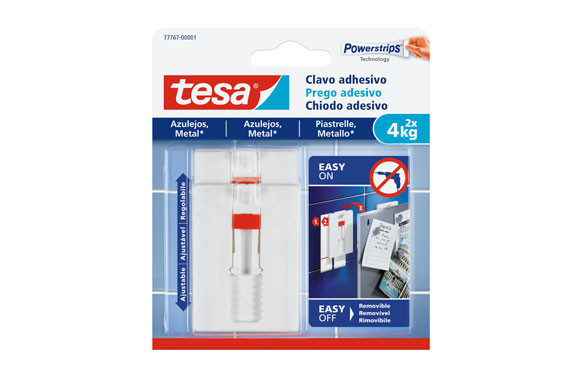 CLAVO ADHESIVO SMS AJUSTABLE REMOVIBLE AZULEJOS 4,0 KG BLISTER 2 CLAVOS 6 TIRAS