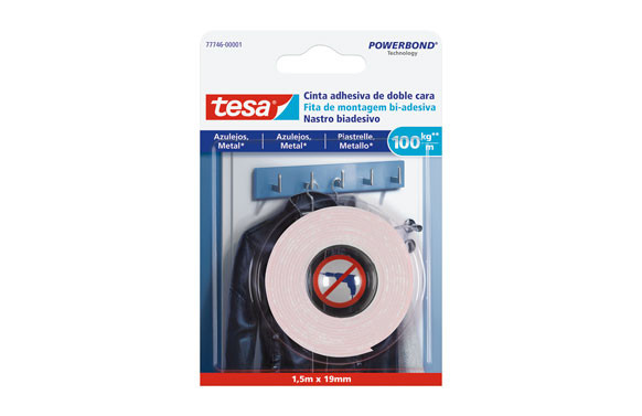 CINTA DOBLE CARA POWERBOND SMS PERMANENTE 1,5M X 19MM AZULEJOS