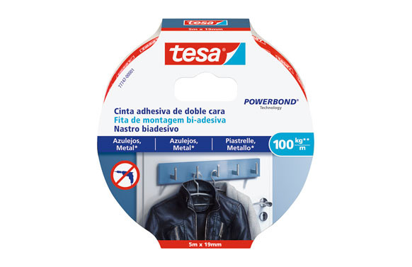 CINTA DOBLE CARA POWERBOND SMS PERMANENTE 5M X 19MM AZULEJOS