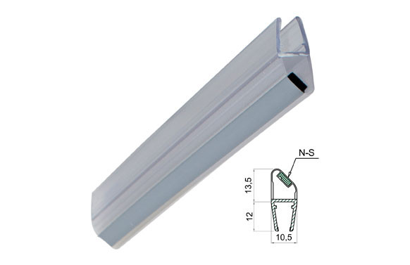 PERFIL MAGNETICO MAMPARA BAÑO/DUCHA 45º S-N/6-8MM/2MT
