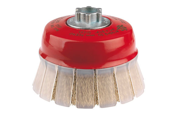 CEPILLO TAZA GUARDA PUA ONDULADA LATONADA M14 Ø100/0.30
