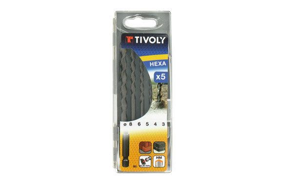 BROCAS HORMIGON MANGO HEXAGONAL JUEGO 5 PIEZAS B5
