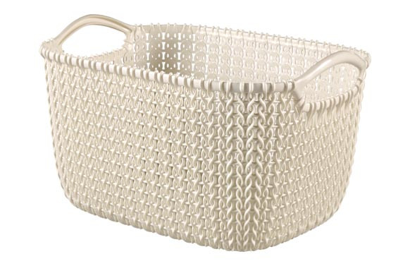 CESTA RECTANGULAR KNIT S 8L BLANCO OASIS