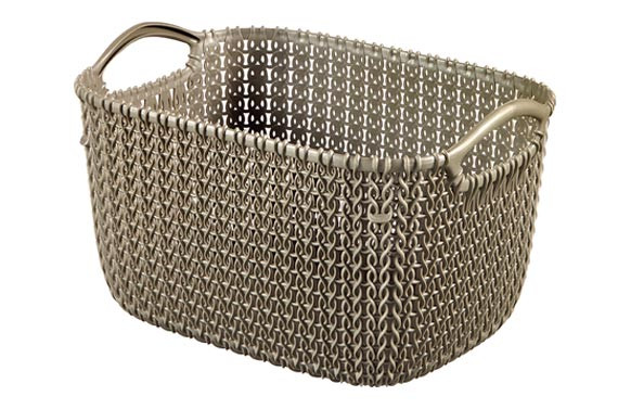 CESTA RECTANGULAR KNIT S 8L MARRON