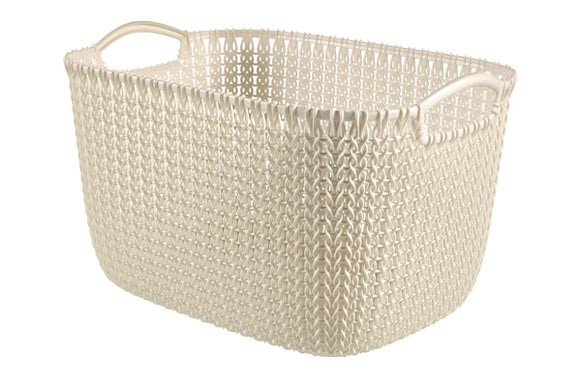 CESTA RECTANGULAR KNIT L 19L BLANCO OASIS