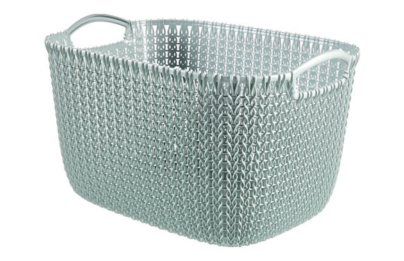 CESTA RECTANGULAR KNIT L 19L AZUL BRUMA