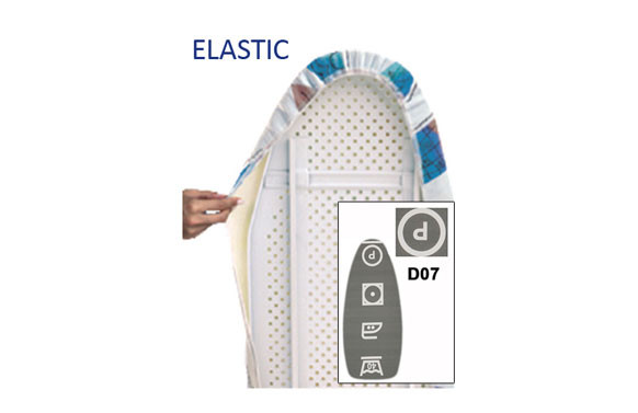 FUNDA MESA PLANCHAR ELASTIC GRIS SIMBOLOS BLANCOS