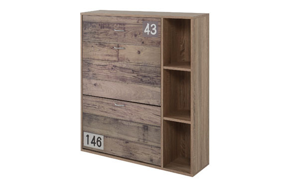ZAPATERO EFECTO MADERA CON CAJÓN 100X90X24 CM
