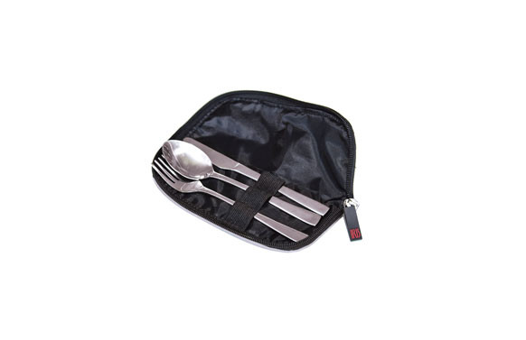 CUBIERTOS SET 3U INOX CON FUNDA