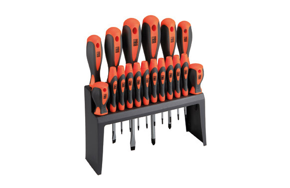 DESTORNILLADORES CON SOPORTE JUEGO 18 PIEZAS
