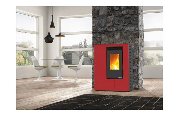 ESTUFA PELLET 10KW WELS PASILLO ROJO