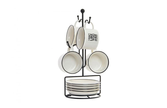 TAZAS CAFE/CORTADO SET 4 U CON SOPORTEFRASE 14 CL