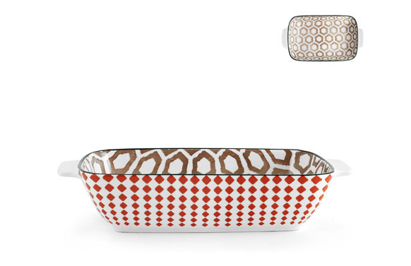 FUENTE PORCELANA DECORADA 16X24 CM