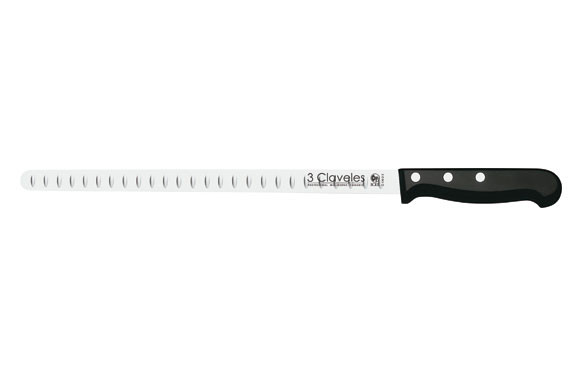CUCHILLO JAMONERO ALVEOLADO Y CHAIRA + REGALO CUBRE JAMON