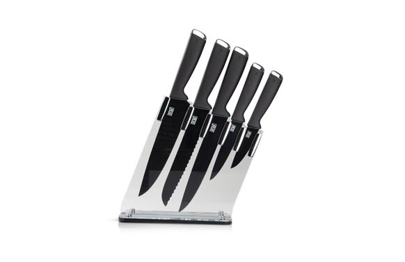 CUCHILLOS COCINA TACOMA 5 PIEZASNEGRO CHROME