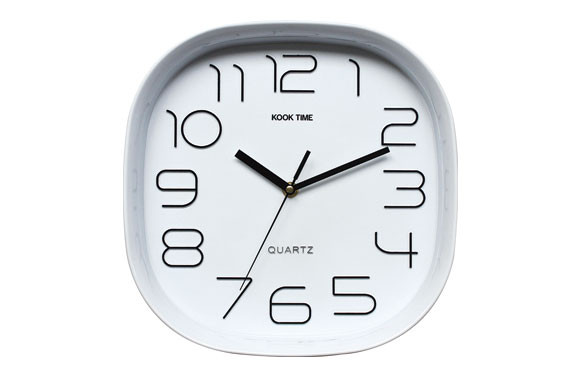 RELOJ CUADRADO RETRO BLANCO