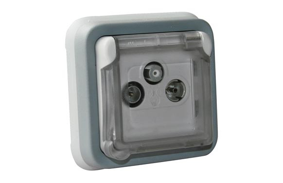 BASE TV EMPOTRAR GRIS IP55 PLEXO