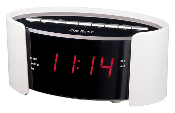 RELOJ DESPERTADOR FM BLANCO