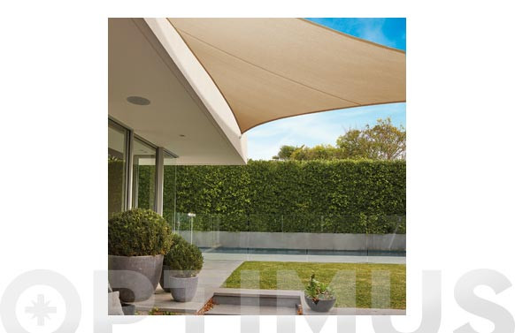 TOLDO VELA SOMBREO \'IMPERMEABLE\' TRIANGULAR 5 M BEIGE 260GR
