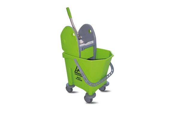 CARRO 1 CUBO 25L CON PRENSA VERDE