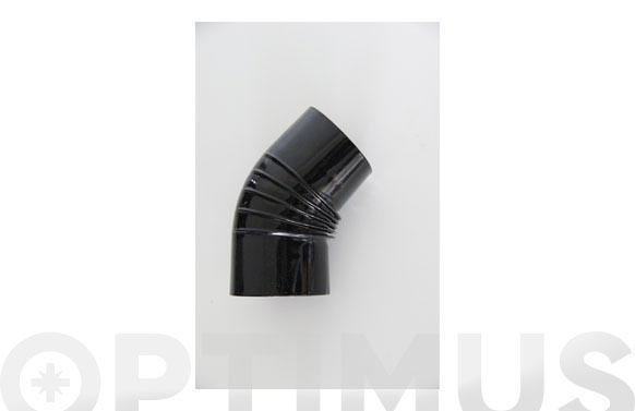 CODO VITRIFICADO NEGRO CHIMENEA Ø110 45º