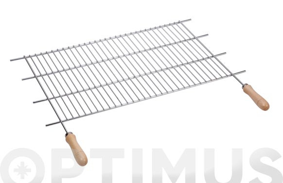 PARRILLA RECORTABLE ZINC MANGO MADERA 60 X 40 CM (CORTE 52-62 CM)