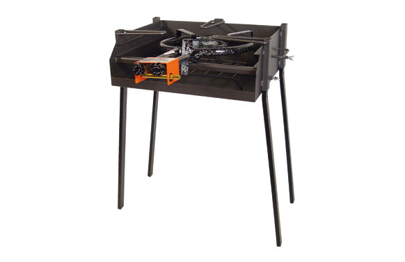 BARBACOA CARBON-LEÑA RECTANGULARCON SOPORTE PAELLERO 60 X 40 X 75 CM