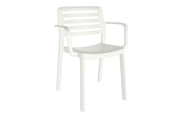 SILLON CON BRAZOS POLIPROPILENO WIND BLANCO
