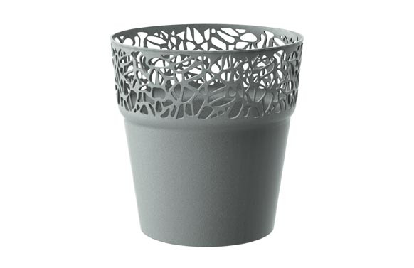 MACETA REDONDA NATURO Ø17.5 X 17.8CM 1.6LT GRIS