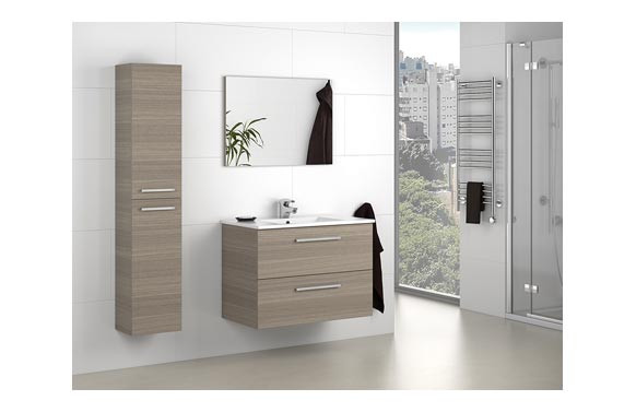 MUEBLE BAÑO + ESPEJO ARUBA FRESNO 57X80X45