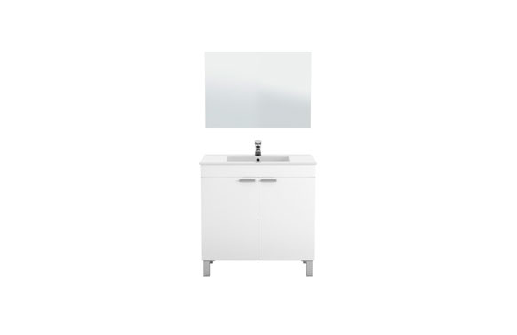 MUEBLE BAÑO + ESPEJO LC1-80 BLANCO 80X80X45