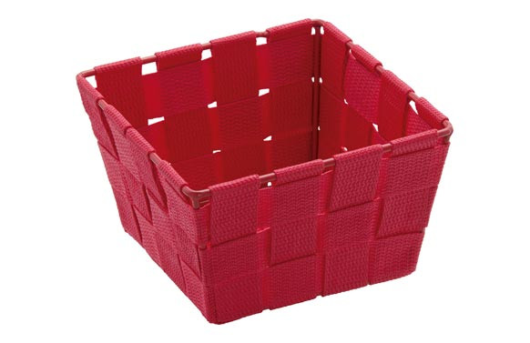 CESTA BAÑO ADRIA 14X14X9CM ROJO
