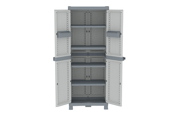 ARMARIO RESINA CON 4 ESTANTES WAVE GRIS 181,8X70X43,8 CM