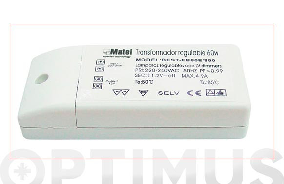 TRANSFORMADOR ELECTRONICO 12 V 60 W