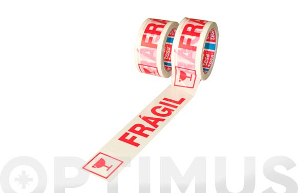 CINTA EMBALAR \"PACK\" POLIPROPILENO IMPRESA \"FRAGIL 132X50 BLANCA