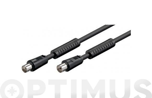 PROLONGADOR ANTENA TV CON FERRITA 2,5M NEGRA