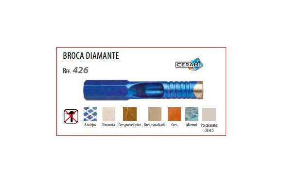 BROCA BLUE- CERAM Ø 8 MM PARA GRES - MARMOL - PORCELANATO HASTA CLASE 5