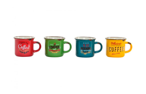 MUG PORCELANA RETRO CAFE 75 ML SURTIDOS
