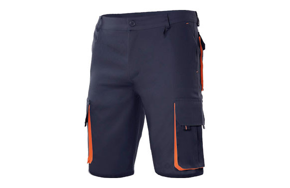 BERMUDA BICOLOR MULTIBOLSILLOS MARINO /NARANJA T 40