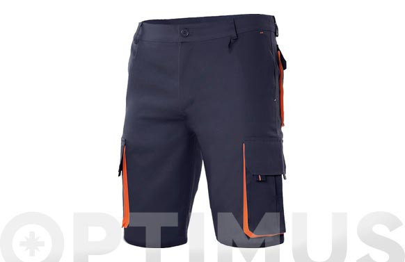 BERMUDA BICOLOR MULTIBOLSILLOS MARINO /NARANJA T 52