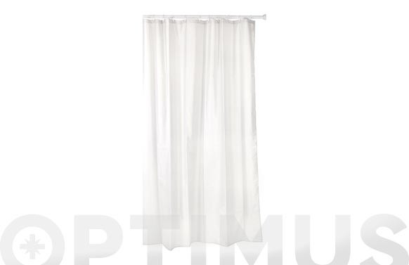 CORTINA BAÑO POLIESTER 140 X 200 CM BLANCO CON ANILLAS