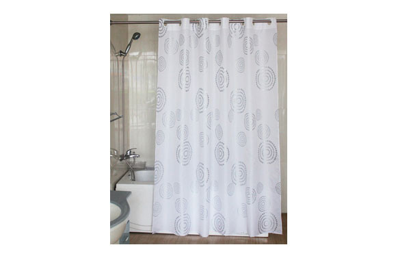 CORTINA BAÑO ESPIRAL POLIESTER 180 X 200 PLATA