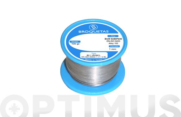 HILO DE SOLDAR BROFIL 60SN/ 40PB Ø 1 MM 100 GR CON FLUX