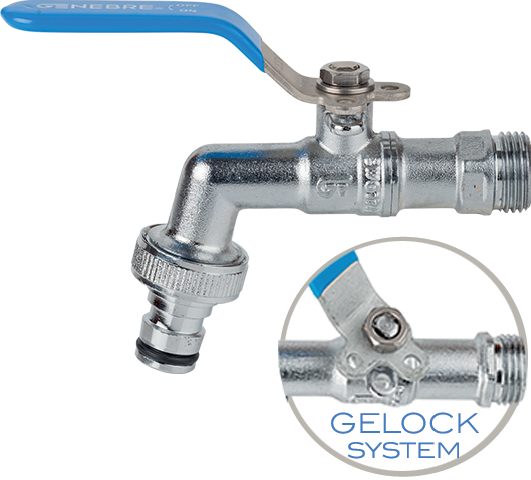 GRIFO ESFERA PARA MANGUERA INOX M-M 1/2\" - 3/4\"